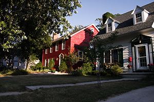 Homes on a tree-lined street in Manitowoc
